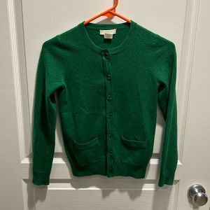 Green cashmere cardigan